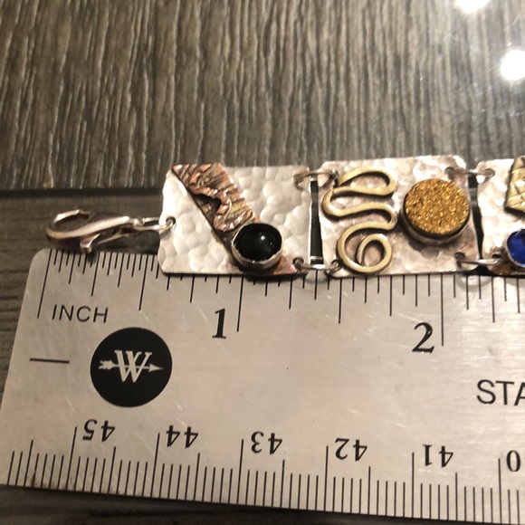 Sterling Silver Artisan Crafted Bracelet, Druzy & Mixed Metals - Picture 10 of 16